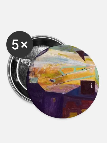 Abstrakte Stadtlandschaft - Buttons mittel 32 mm (5er Pack) - Weiß