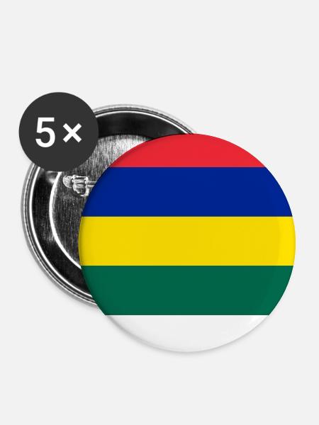 Terschelling-Flaggenlogo – Inselkleidung - Buttons mittel 32 mm (5er Pack) - Weiß