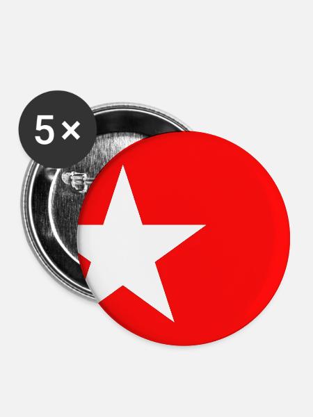 Logo der Maastricht-Flagge - Buttons mittel 32 mm (5er Pack) - Weiß