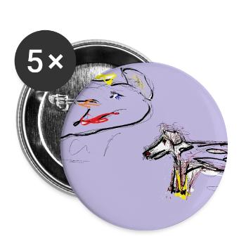 The square was empty, yet the dog refused to leave - Buttons medium 1.26"/32 mm (5-pack) - white - Front