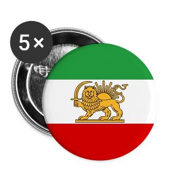 Lion and Sun Iran Flag - Buttons medium 1.26"/32 mm (5-pack) - white - Front
