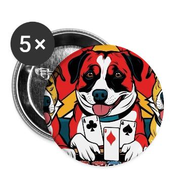 Drôles de chiens - Lot de 5 moyens badges (32 mm) - blanc - Devant