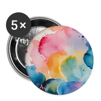 Aquarellfarben Explosion Kunst Design - Buttons mittel 32 mm (5er Pack) - Weiß - Vorne