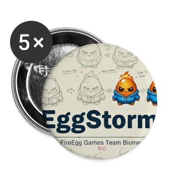 L’équipe de jeux FireEgg - Lot de 5 moyens badges (32 mm) - blanc - Devant