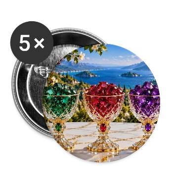 Sei schön - Buttons mittel 32 mm (5er Pack) - Weiß - Vorne