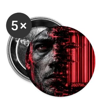 Der EAN-Code der Zivilisation - Buttons mittel 32 mm (5er Pack) - Weiß - Vorne