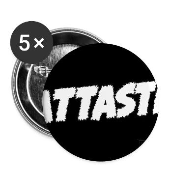 Humorvoller Katzenwitz mit Boldschrift - Buttons mittel 32 mm (5er Pack) - Weiß - Vorne