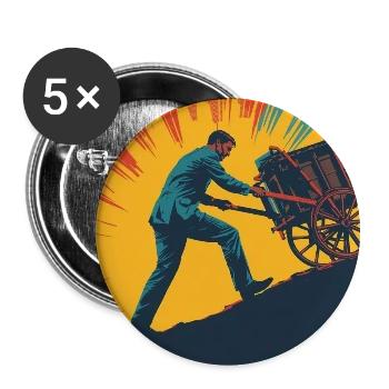 Aller plus loin - Lot de 5 moyens badges (32 mm) - blanc - Devant