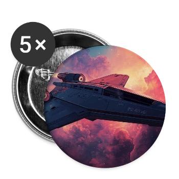 Spaceship - Buttons medium 1.26"/32 mm (5-pack) - white - Front