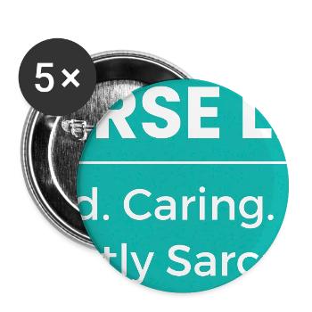 T-shirt Infirmière – Drôle de vie d’infirmière Healthcare Hum - Lot de 5 moyens badges (32 mm) - blanc - Devant