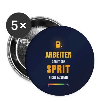 Travaillez pour ne pas tomber en panne de carburant - Lot de 5 moyens badges (32 mm) - blanc - Devant