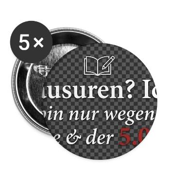 Lustiges Studenten T-Shirt - Klausuren? Ich?⁠ - Buttons mittel 32 mm (5er Pack) - Weiß - Vorne