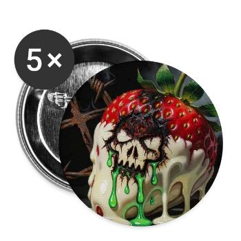 Deluxe Pestizid Erdbeere - Buttons mittel 32 mm (5er Pack) - Weiß - Vorne