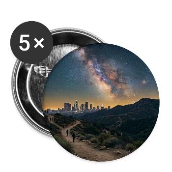 Voie lactée Runyon Canyon, LA - Lot de 5 moyens badges (32 mm) - blanc - Devant