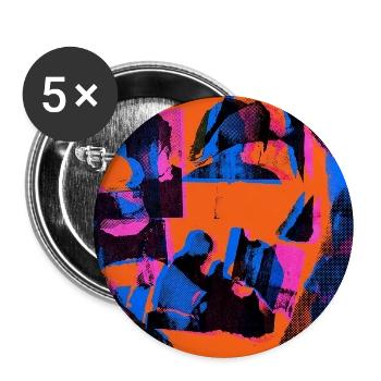 Collage Pop Silhouettes - Lot de 5 moyens badges (32 mm) - blanc - Devant
