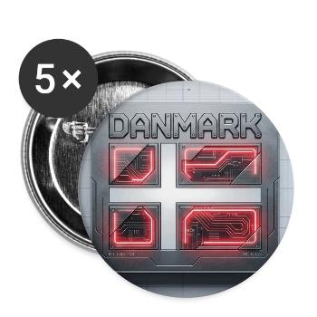 Danmark Neon Quad Panel - Buttons mittel 32 mm (5er Pack) - Weiß - Vorne
