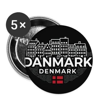 Danmark Urban Copenhagen Streetwear - Buttons mittel 32 mm (5er Pack) - Weiß - Vorne