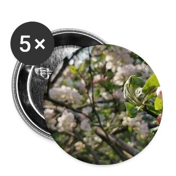Cherry blossom branches Spring - Buttons medium 1.26"/32 mm (5-pack) - white - Front