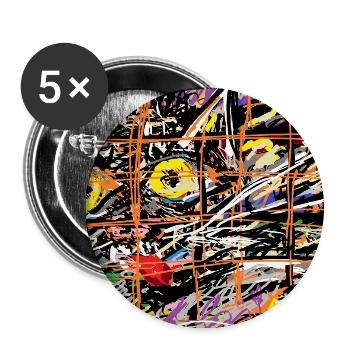 cat love - Buttons medium 1.26"/32 mm (5-pack) - white - Front