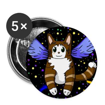 Engelskatze im Weltraum. - Buttons mittel 32 mm (5er Pack) - Weiß - Vorne