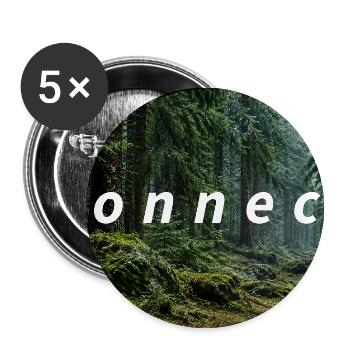 T-Shirt mit Wald-Design: CONNECT - Buttons mittel 32 mm (5er Pack) - Weiß - Vorne