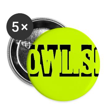 Glitch Neon-Text auf fluoreszierendem Gelb - Buttons mittel 32 mm (5er Pack) - Weiß - Vorne