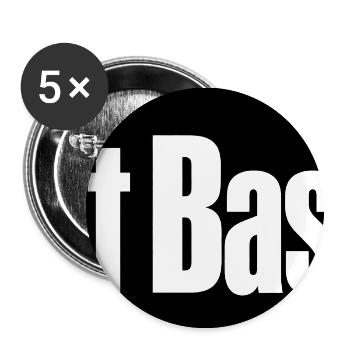 Hast du Bass? - Buttons mittel 32 mm (5er Pack) - Weiß - Vorne