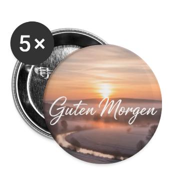 Guten Morgen im Schnee - Buttons mittel 32 mm (5er Pack) - Weiß - Vorne