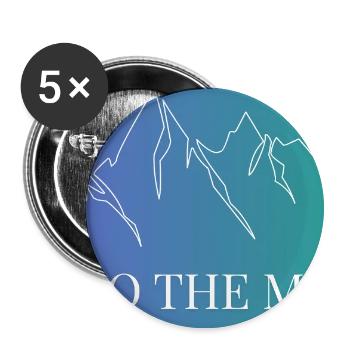 Chaîne de montagnes en pente - Emmenez-moi à la montagne - Lot de 5 moyens badges (32 mm) - blanc - Devant