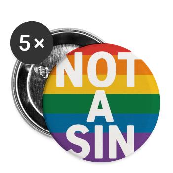 Not A Sin - Buttons medium 1.26"/32 mm (5-pack) - white - Front