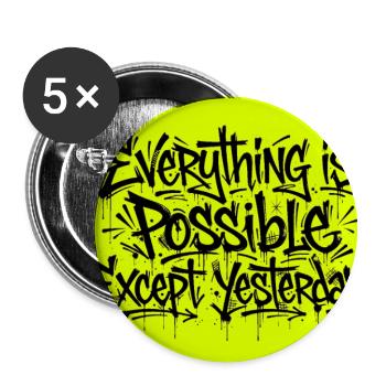Alles ist möglich Graffiti-Zitat - Buttons mittel 32 mm (5er Pack) - Weiß - Vorne