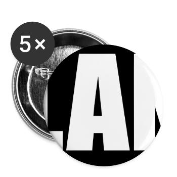 [ Blank ] No Logo Typografie - Buttons mittel 32 mm (5er Pack) - Weiß - Vorne