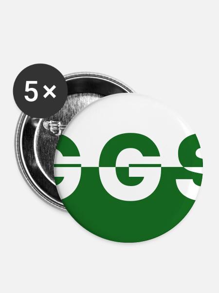 Saggsen / Sachsen - Buttons mittel 32 mm (5er Pack) - Weiß