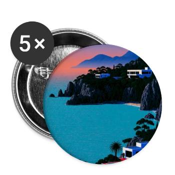90s in amerika - Buttons mittel 32 mm (5er Pack) - Weiß - Vorne
