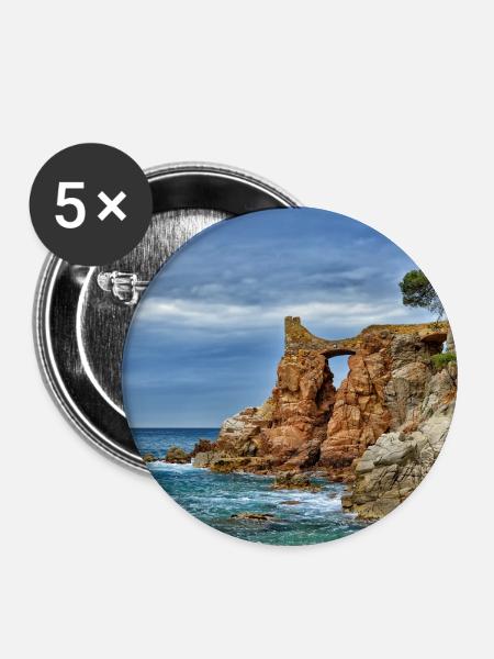 Sea Arch an der Klippenseite - Buttons mittel 32 mm (5er Pack) - Weiß