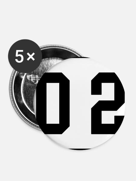 2026 - Buttons mittel 32 mm (5er Pack) - Weiß