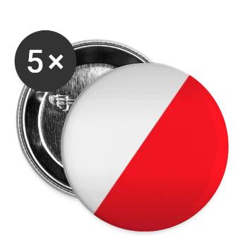 Rotes weißes Sicherheitsband - Buttons mittel 32 mm (5er Pack) - Weiß - Vorne