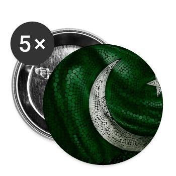 Pakistan Flagge - Buttons mittel 32 mm (5er Pack) - Weiß - Vorne
