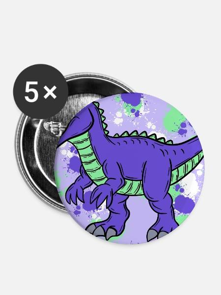 Baryonyx Dino - Buttons mittel 32 mm (5er Pack) - Weiß