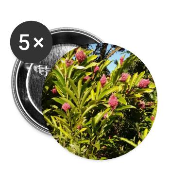 Design_floral - Buttons medium 1.26"/32 mm (5-pack) - white - Front