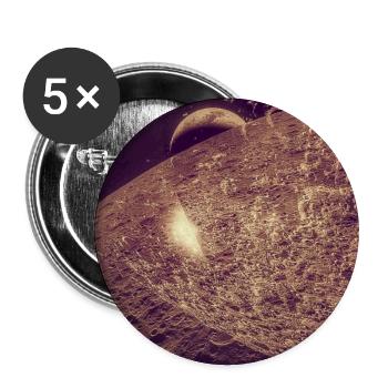 Mondkraterlandschaft Sepia - Buttons mittel 32 mm (5er Pack) - Weiß - Vorne