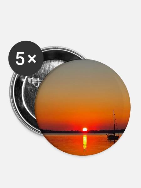 Bayerisches Meer - Buttons mittel 32 mm (5er Pack) - Weiß