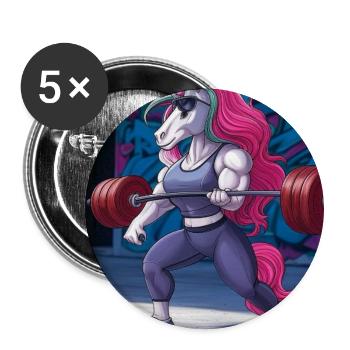 Powerful unicorn training - Buttons medium 1.26"/32 mm (5-pack) - white - Front