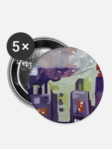 Stadt in gedämpften Farben - Buttons mittel 32 mm (5er Pack) - Weiß