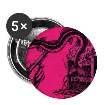 Aal entspringt Bleistift und verschwindet in PC - Buttons mittel 32 mm (5er Pack) - Weiß - Vorne