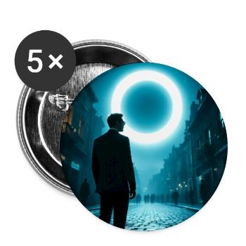 Ringlicht in der Nachtstraße - Buttons mittel 32 mm (5er Pack) - Weiß - Vorne