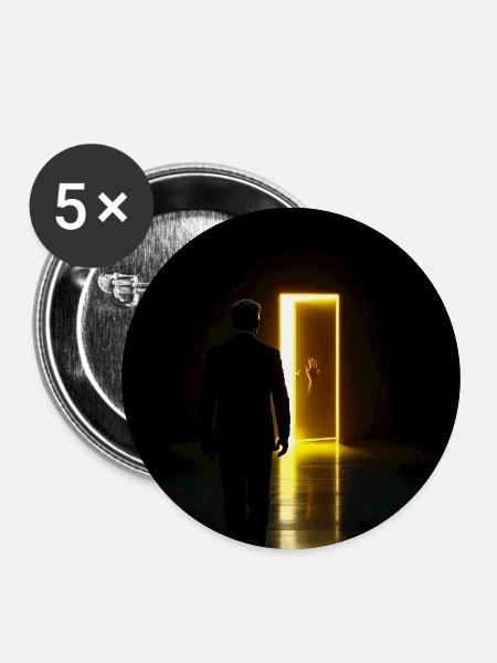 Leuchtende Schwelle zum Unbekannten - Buttons mittel 32 mm (5er Pack) - Weiß