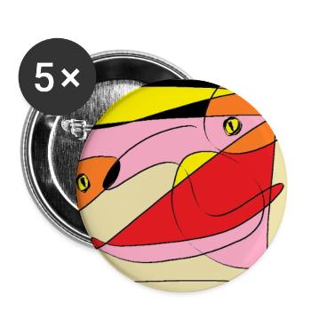 Ibu - Lot de 5 moyens badges (32 mm) - blanc - Devant