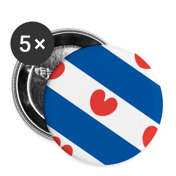 Friesische Flagge - Buttons mittel 32 mm (5er Pack) - Weiß - Vorne