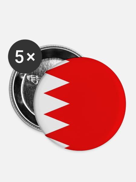 Bahrain-Flagge - Buttons mittel 32 mm (5er Pack) - Weiß